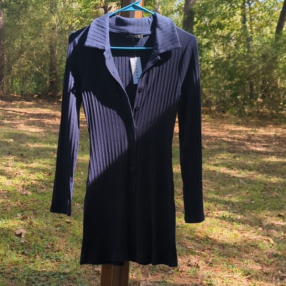 🌟NWT Kendall and Kylie Ribbed Button Down Dress - Picture 6 of 6